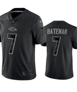 Rashod Bateman 7 Baltimore Ravens Black Reflective Limited Jersey - Men