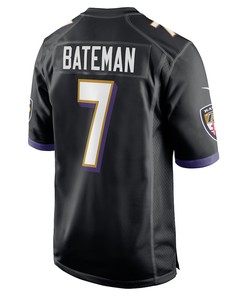 Rashod Bateman 7 Baltimore Ravens Game Player Jersey - Black