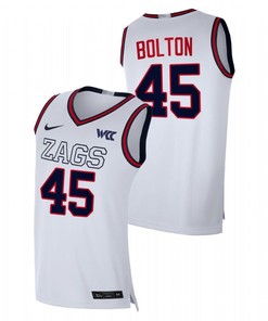 Rasir Bolton 45 Gonzaga Bulldogs 2023 College Basketball Men Jersey - White