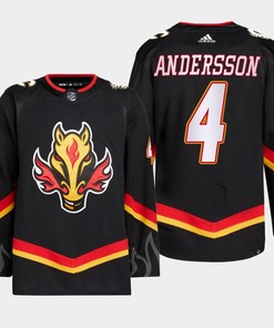 Rasmus Andersson 4 Calgary Flames Black Jersey 2022-23 Blasty Alternate Primegreen