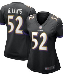 Ray Lewis 52 Baltimore Ravens Women's Retired Player Jersey - Black