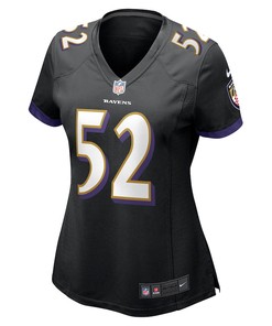 Ray Lewis 52 Baltimore Ravens Women's Retired Player Jersey - Black