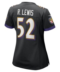 Ray Lewis 52 Baltimore Ravens Women's Retired Player Jersey - Black