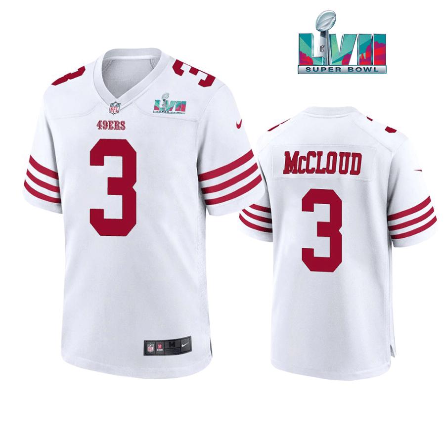 Ray Ray Mccloud 3 San Francisco 49Ers Super Bowl LVII White Men Game Jersey