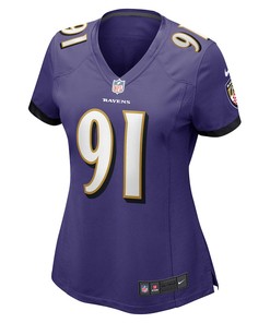 Rayshad Nichols 91 Baltimore Ravens Women's Game Player Jersey - Purple