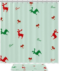 Red Canopy Mushroom Shower Curtain in Waterproof Fabric for Bathroom Decoration