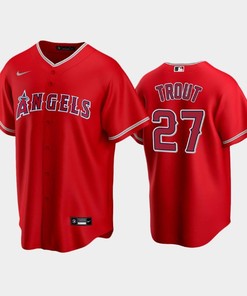 Red Los Angeles Angels Alternate 27 Mike Trout Jersey