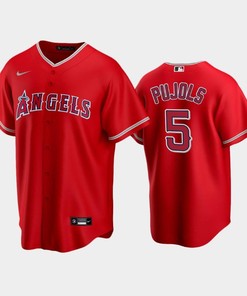 Red Los Angeles Angels Alternate 5 Albert Pujols Jersey