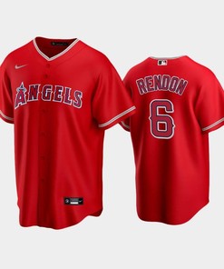 Red Los Angeles Angels Alternate 6 Anthony Rendon Jersey