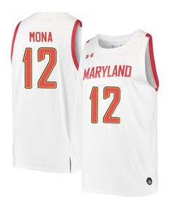 Reese Mona 12 Maryland Terrapins Retro Basketball Men Jersey - White