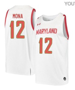 Reese Mona 12 Maryland Terrapins Retro Basketball Youth Jersey - White