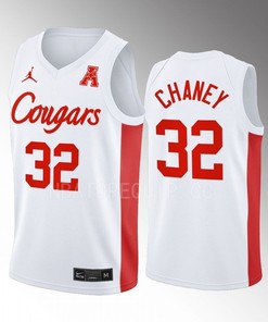 Reggie Chaney 32 Houston Cougars White Jersey 2022-23 College Basketball