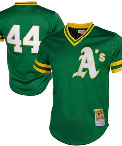 Reggie Jackson Oakland Athletics Mitchell & Ness Cooperstown Mesh Batting Practice Jersey - Green Mlb
