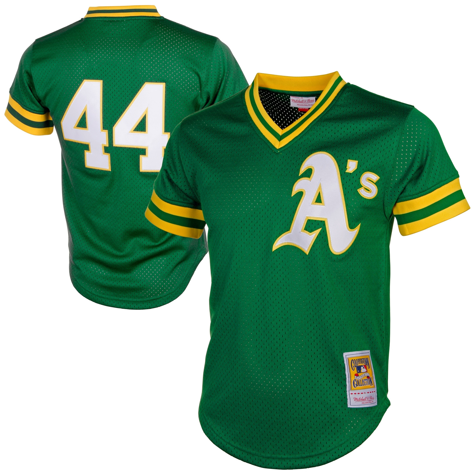 Reggie Jackson Oakland Athletics Mitchell & Ness Cooperstown Mesh Batting Practice Jersey - Green Mlb