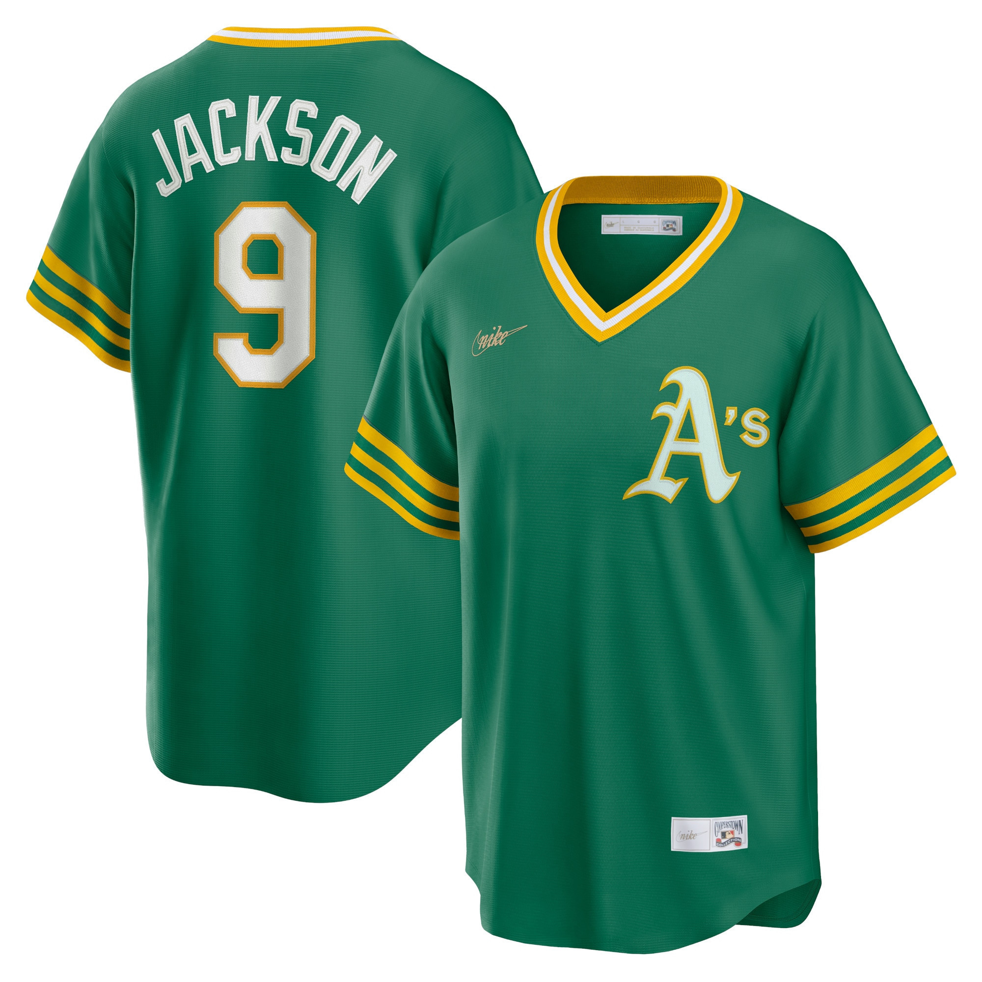 Reggie Jackson Oakland Athletics Road Cooperstown Collection Player Jersey - Kelly Green Mlb