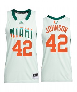 Reggie Johnson 42 Miami Hurricanes White Jersey Honoring Black Excellence Basketball