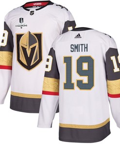Reilly Smith 19 Vegas Golden Knights Stanley Cup 2023 Champions Patch Away Breakaway Men Jersey - White