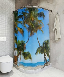 Relaxing Coastal Beach Shower Curtain for Bathroom Decor