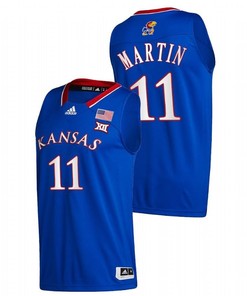 Remy Martin 11 Blue Kansas Jayhawks 2023 Away College Basketball Jersey