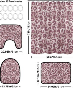 Retro Abstract Leopard Spot Shower Curtain Set for Bathroom Home Decor