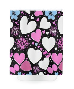 Retro Doodle Art Personalized Shower Curtain Set for Unique Bathroom Decor