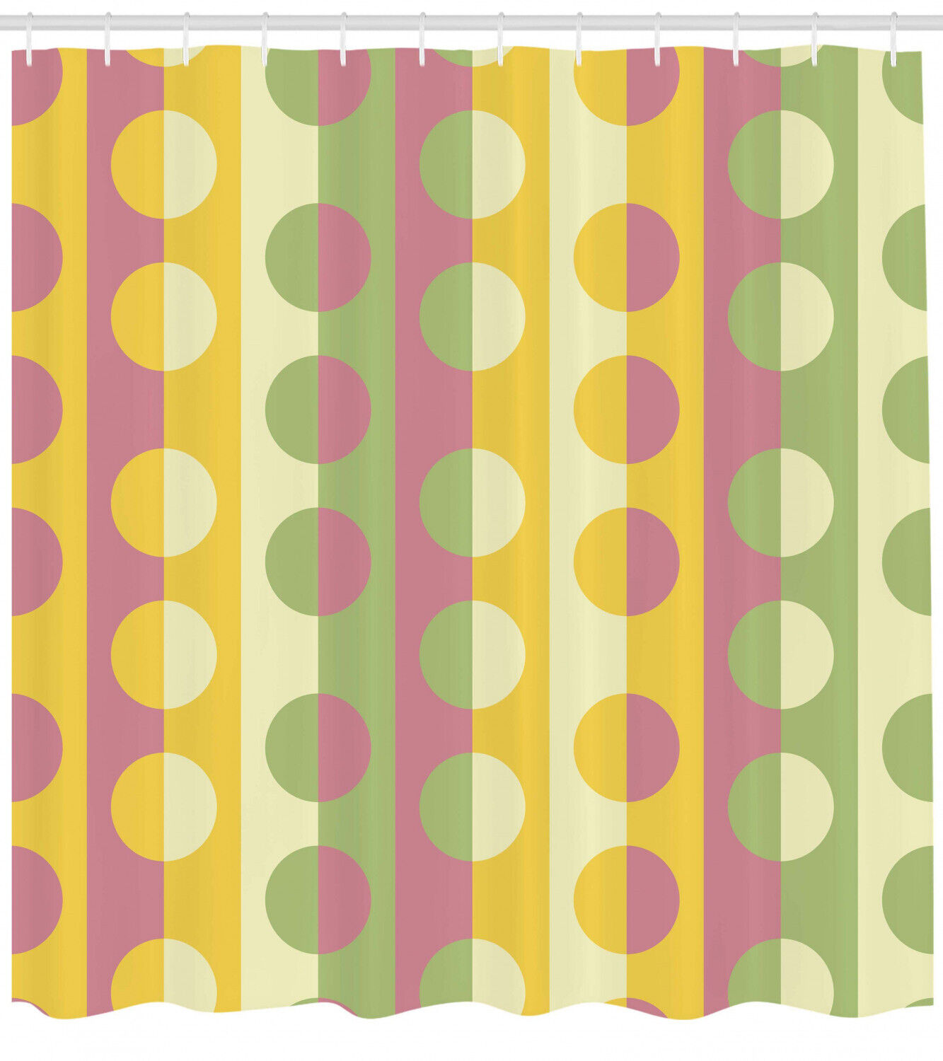 Retro Geometric Stripe Print Abstract Shower Curtain for Mid Century Bathroom Decor