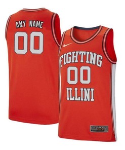 Retro Illinois Fighting Illini Elite Basketball Men Custom Jersey - Orange
