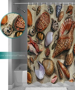 Retro Seashells Shower Curtain for Your Beachy Bathroom Decor