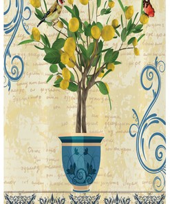 Retro Style Lemon Tree Shower Curtain - Ancient Stall Home Decor for Bathroom 