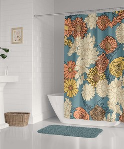 Retro Yellow Daisies Shower Curtain for a Floral Touch in your Bathroom Decor