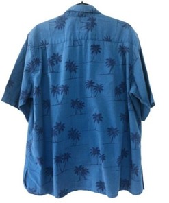 Reyn Spooner Mens Sz L Blue Hawaiian Camp Shirt Boise State Broncos