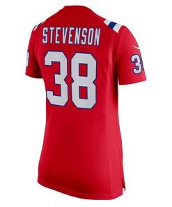 Rhamondre Stevenson 38 New England Patriots Women's Alternate Game Player Jersey - Red