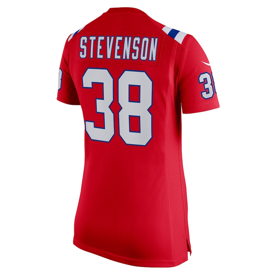 Rhamondre Stevenson 38 New England Patriots Women's Alternate Game Player Jersey - Red