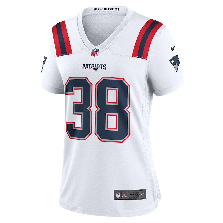 Rhamondre Stevenson New England Patriots Women's Game Player Jersey - White