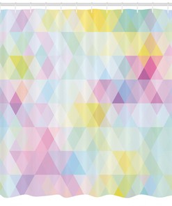 Rhombus Art Print Abstract Geometric Shower Curtain for Creative Bathroom Decor