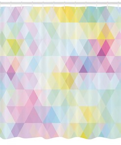 Rhombus Art Print Abstract Geometric Shower Curtain for Creative Bathroom Decor