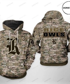 Rice Owls NCAA Camo Veteran 3D Hoodie