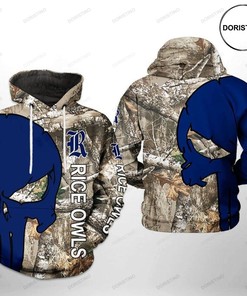 Rice Owls NCAA Camo Veteran Hunting All Over Print Hoodie