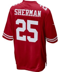 Richard Sherman 25 San Francisco 49ers Game Player Jersey - Scarlet
