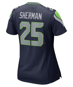 Richard Sherman 25 Seattle Seahawks Women's Retired Game Jersey - College Navy