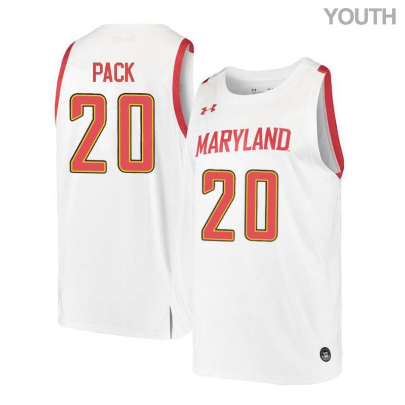 Richaud Pack 20 Maryland Terrapins Retro Basketball Youth Jersey - White