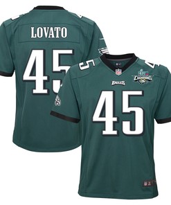 Rick Lovato 45 Philadelphia Eagles Super Bowl LVII Champions 2 Stars 2 Stars Youth Game Jersey - Black