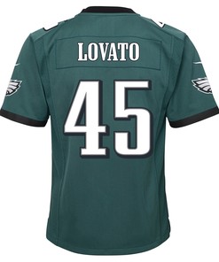 Rick Lovato 45 Philadelphia Eagles Super Bowl LVII Champions 2 Stars 2 Stars Youth Game Jersey - Black