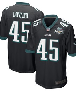 Rick Lovato 45 Philadelphia Eagles Super Bowl LVII Champions 2 Stars Men Game Jersey - Black