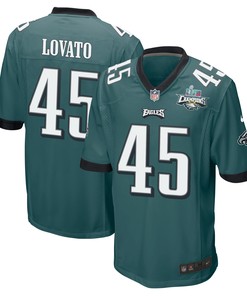 Rick Lovato 45 Philadelphia Eagles Super Bowl LVII Champions 2 Stars Men Game Jersey - Midnight Green