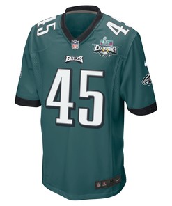Rick Lovato 45 Philadelphia Eagles Super Bowl LVII Champions 2 Stars Men Game Jersey - Midnight Green