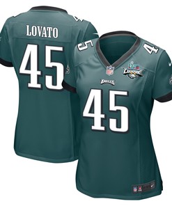Rick Lovato 45 Philadelphia Eagles Super Bowl LVII Champions 2 Stars Women Game Jersey - Midnight Green