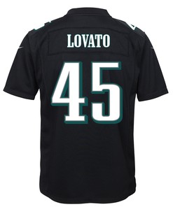 Rick Lovato 45 Philadelphia Eagles Super Bowl LVII Champions 2 Stars Youth Game Jersey - Black