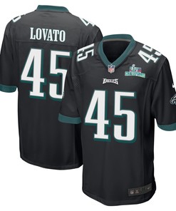 Rick Lovato 45 Philadelphia Eagles Super Bowl LVII Champions Men Game Jersey - Black