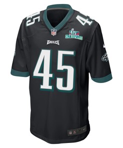 Rick Lovato 45 Philadelphia Eagles Super Bowl LVII Champions Men Game Jersey - Black